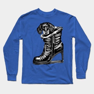 Dachshund Dog on a boot Long Sleeve T-Shirt